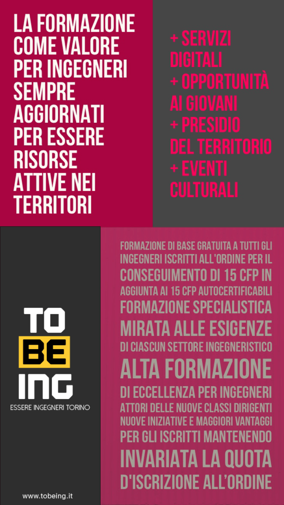 Elezioni Ordine Ingegneri Torino 2017 - TOBEING Programma